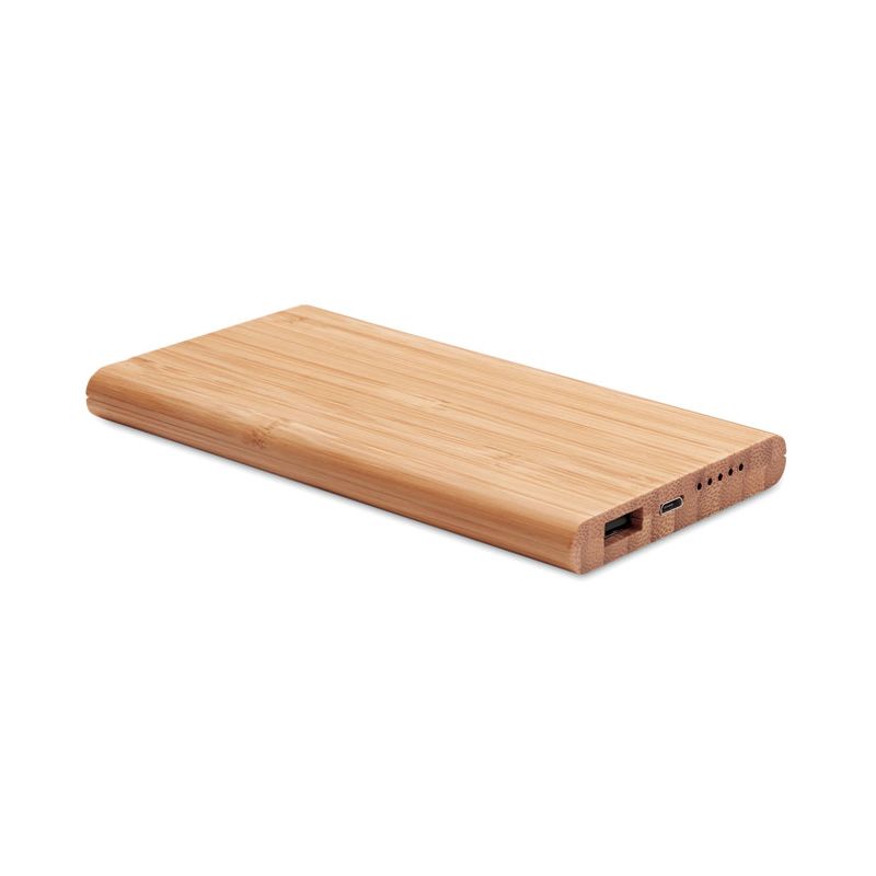Power Bank inalámbrico de bambú