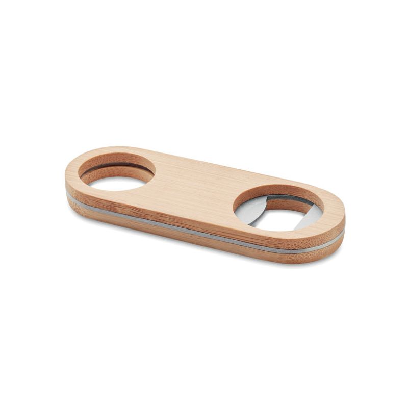 Oval opener for bottles bamboo