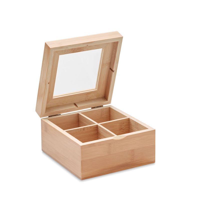 Caja de té de bambú
