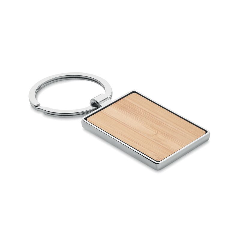 Llavero rectangular de bambú