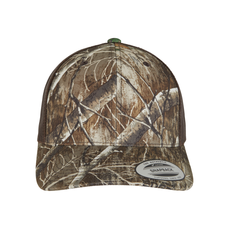 Gorra retro tipo trucker de camuflaje de árbol