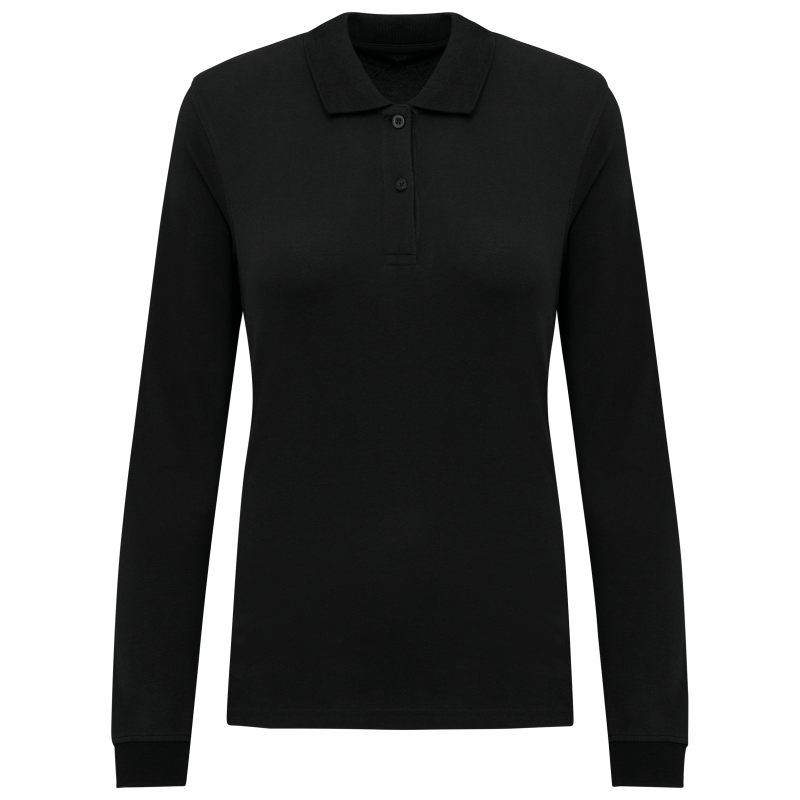 Polo de manga larga de piqué Bio180 para mujer