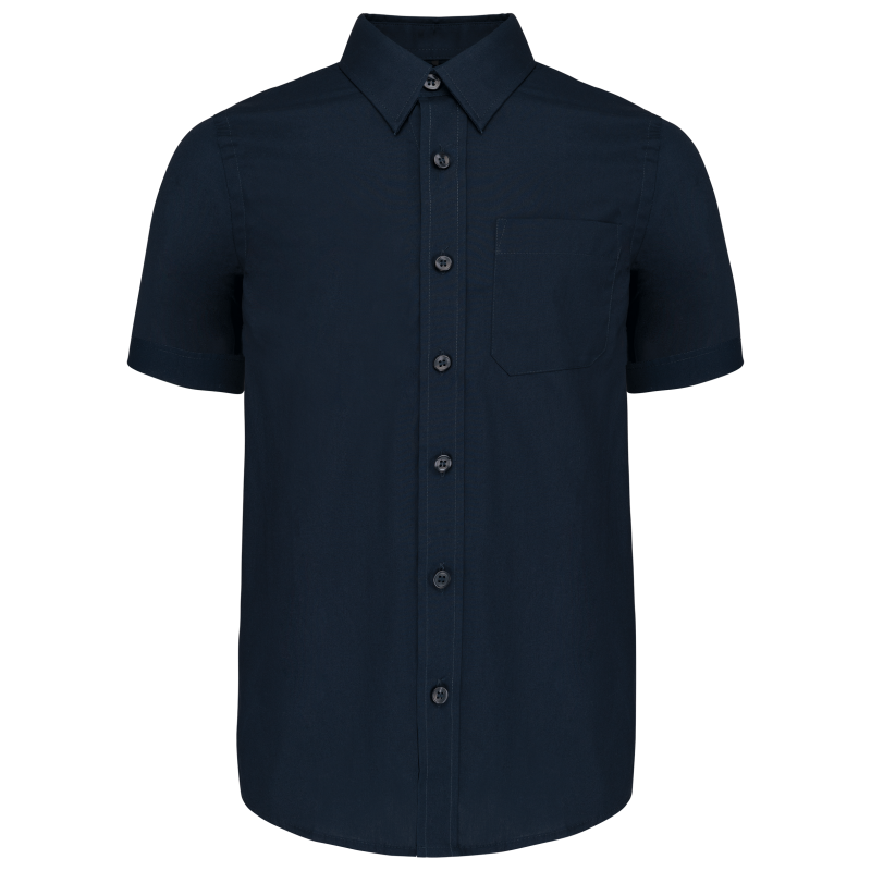 Camisa infantil de manga corta de popelín