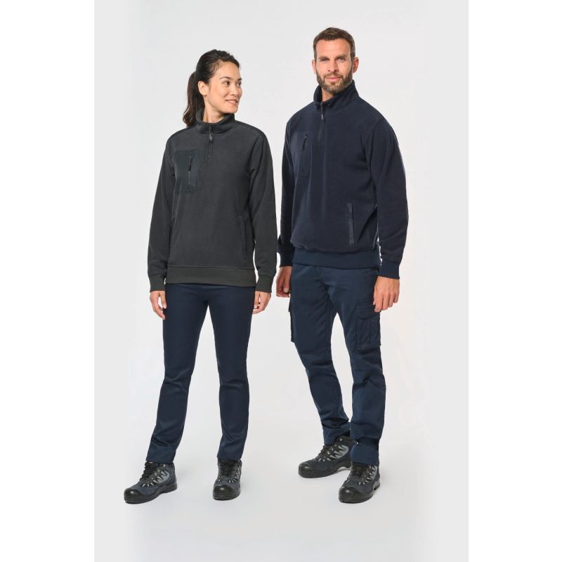Forro polar unisex ecológico con media cremallera
