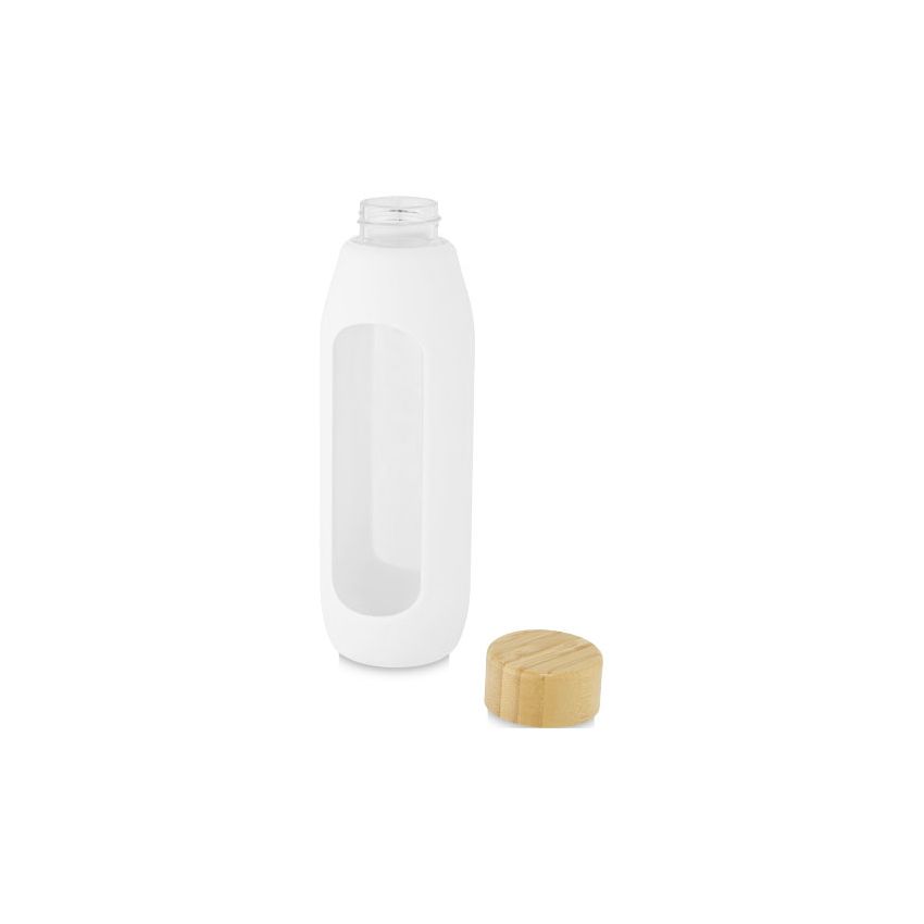 Botella de vidrio borosilicato de 600 ml con asa de silicona 