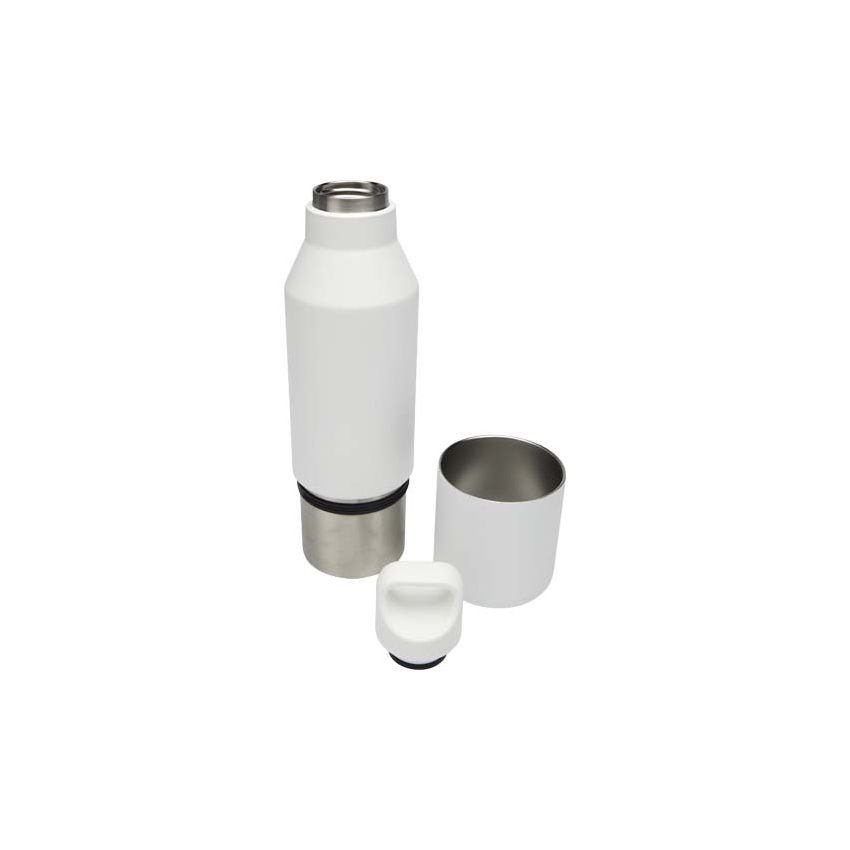 Garrafa con aislamiento de acero inoxidable reciclado con certificación RCS de 600 ml con vaso de 300 ml 