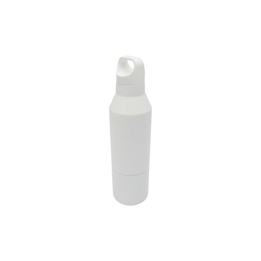 Garrafa con aislamiento de acero inoxidable reciclado con certificación RCS de 600 ml con vaso de 300 ml 