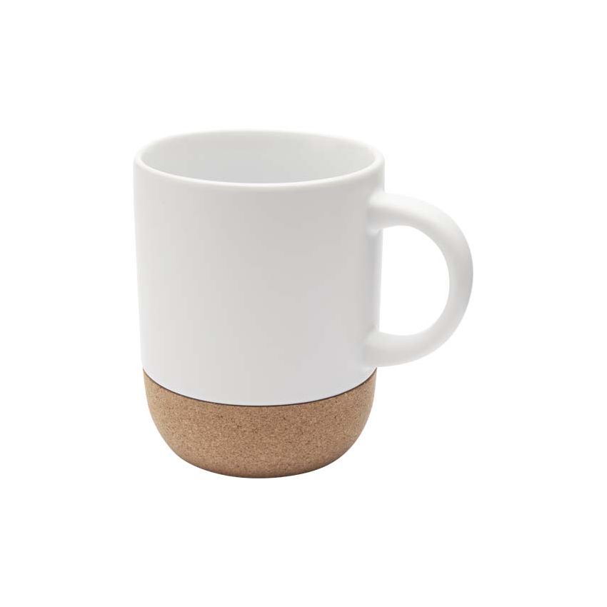 Caneca de cerámica de sublimación de 300 ml con detalles en corcho 
