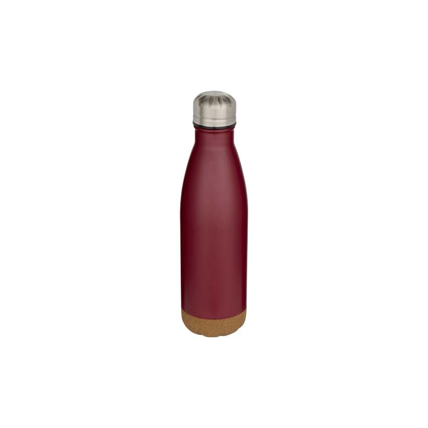 Botella de agua de acero inoxidable con aislamiento al vacío de doble pared de 500 ml con detalles en corcho 