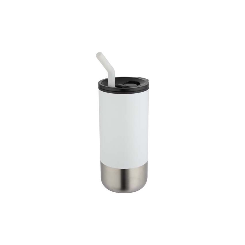 Vaso aislado reciclado RCS de 480 ml con pajita 