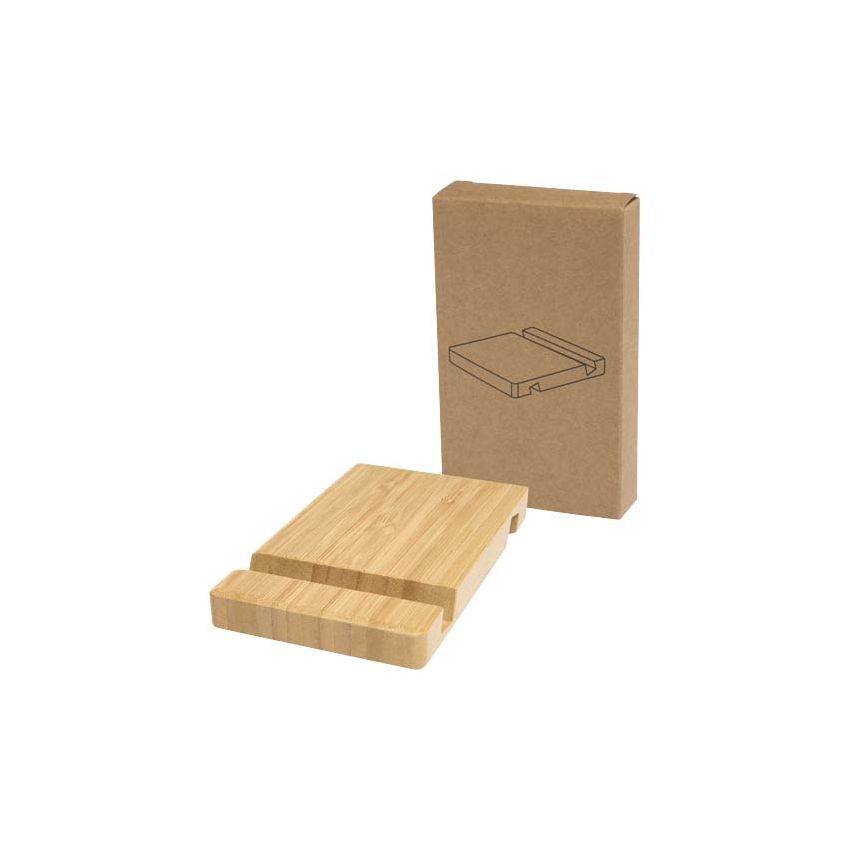 Soporte de móvil y tableta de 2 ángulos de bambú 