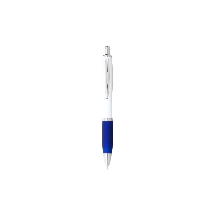 Bolígrafo blanco con empuñadura de color 