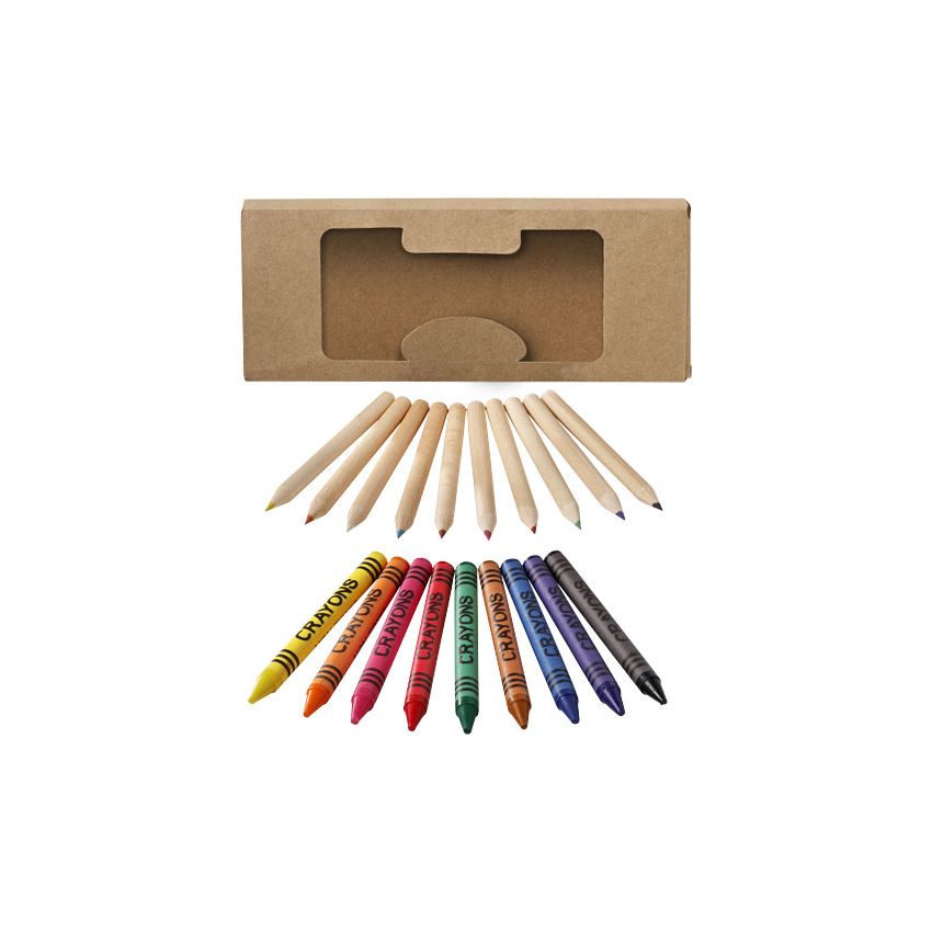 Juego de 19 lápices de colores y ceras 