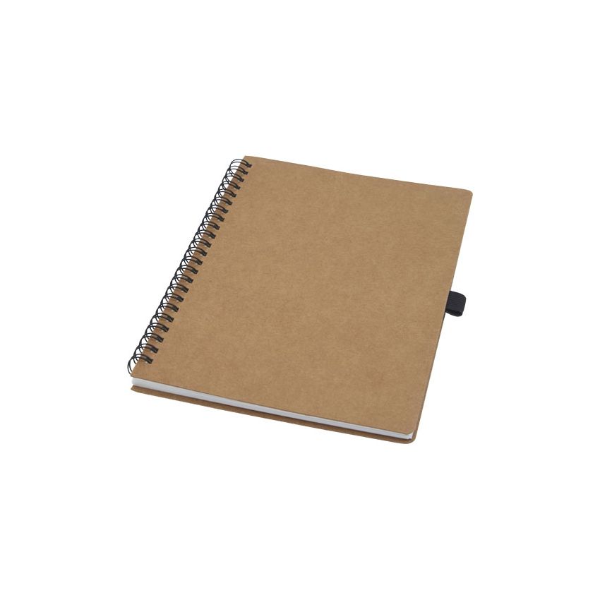 Caderno de argolas A5 em cartão reciclado com papel de pedra 