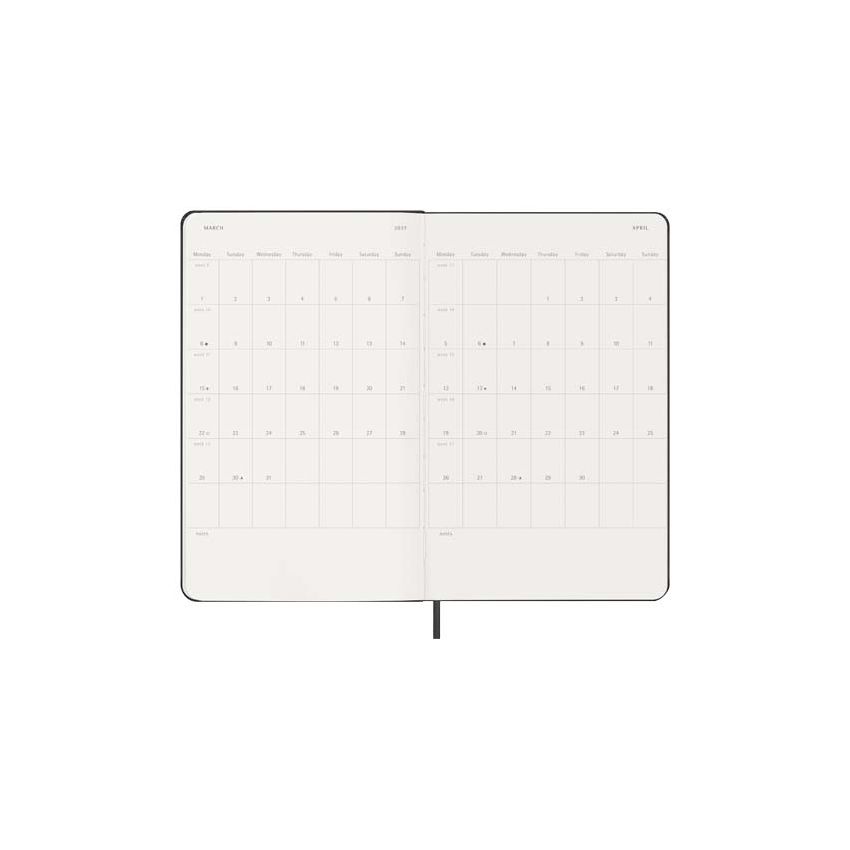 Moleskine Agenda vertical de tapa dura L para 12 meses