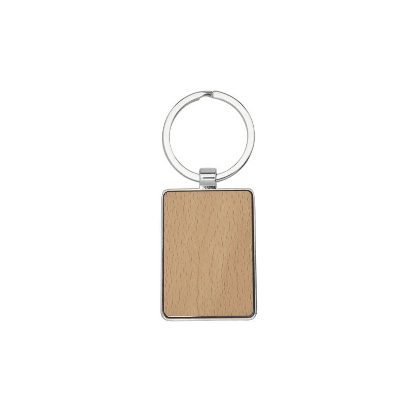 Llavero rectangular de madera de haya 