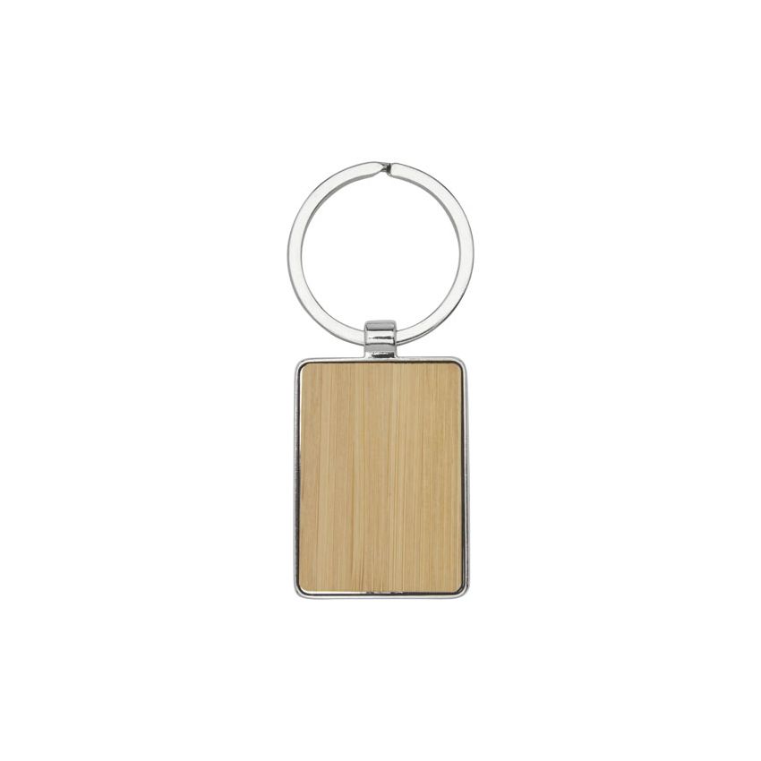 Llavero rectangular de bambú 