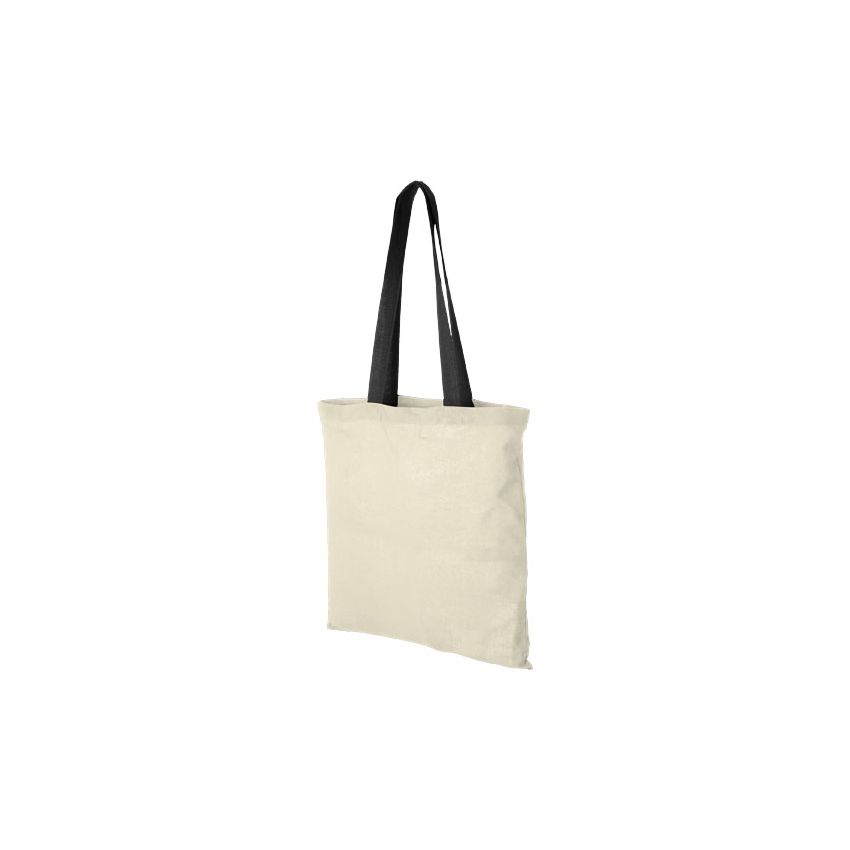 Bolsa de algodón 100 g/m² con asas largas en contraste 