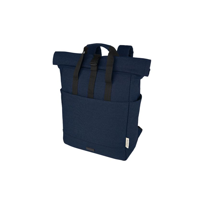 Mochila para portátil GRS con parte superior enrollable de lona reciclada de 15