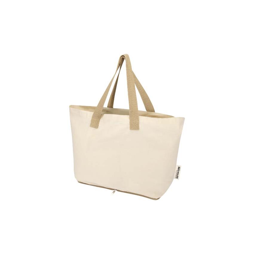 Saco de algodón reciclado plegable de 7 L y GRS de 140 g/m² 