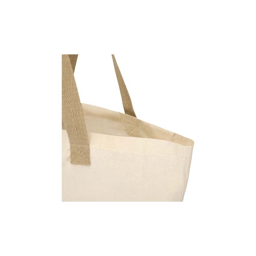 Saco de algodón reciclado plegable de 7 L y GRS de 140 g/m² 