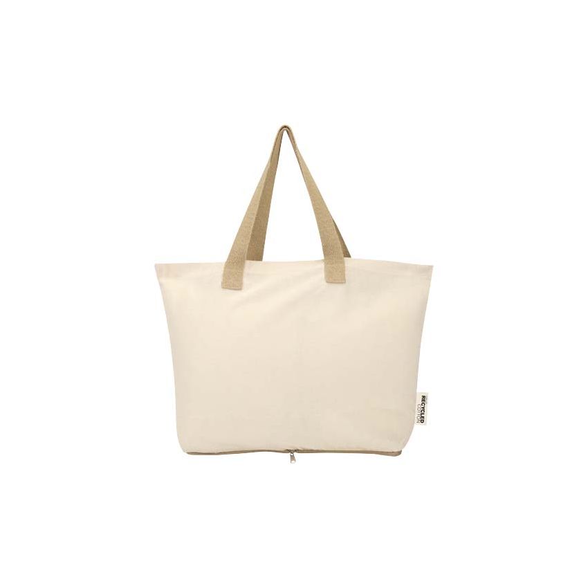 Saco de algodón reciclado plegable de 7 L y GRS de 140 g/m² 