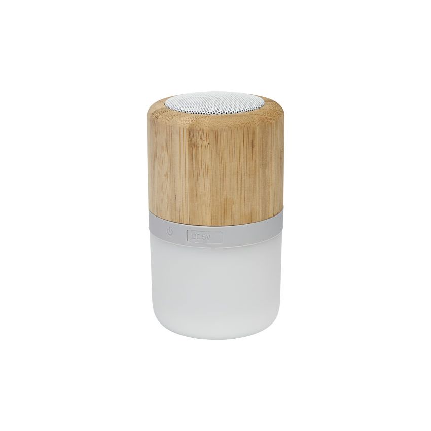 Altavoz Bluetooth® de bambú con luz 
