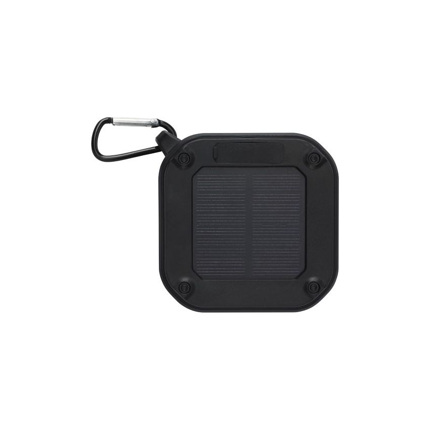 Altavoz Bluetooth® solar de 3 W IPX5 de plástico reciclado RCS con mosquetón 