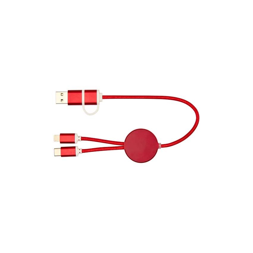 Cable de sincronización de datos y carga rápida de 27 W de 30 cm de aluminio y plástico reciclado 5 en 1 