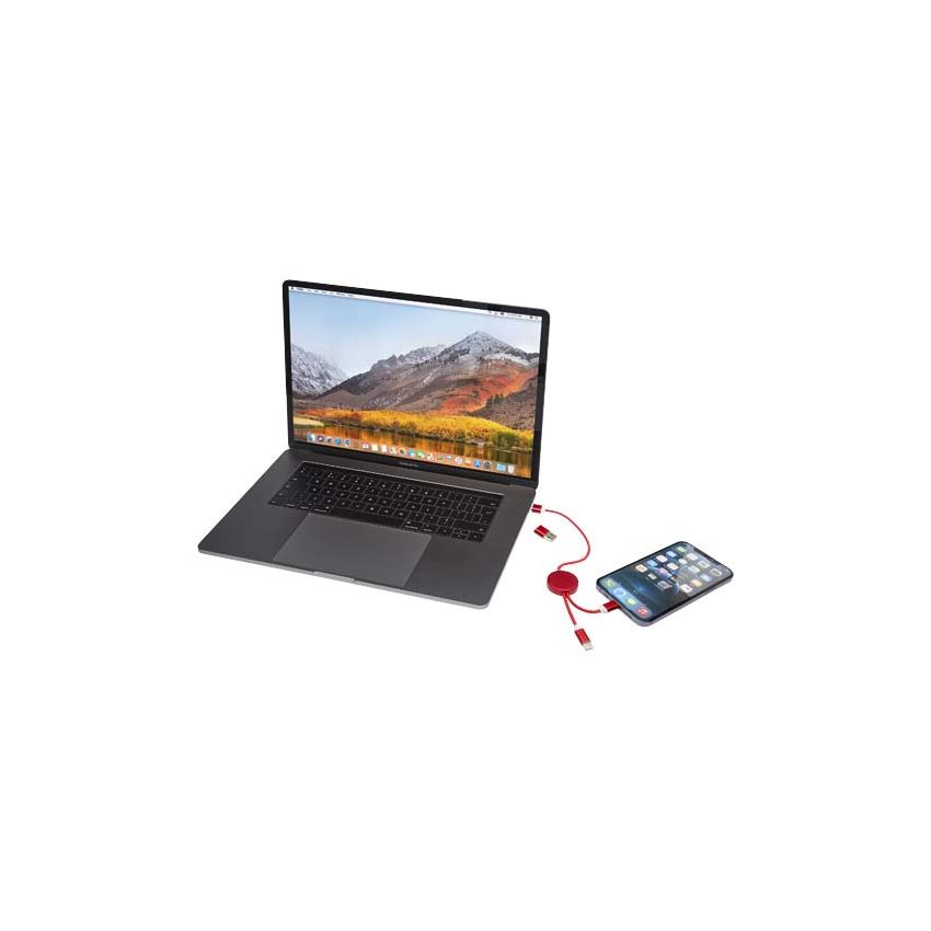 Cable de sincronización de datos y carga rápida de 27 W de 30 cm de aluminio y plástico reciclado 5 en 1 