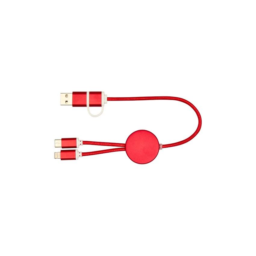 Cable de sincronización de datos y carga rápida de 27 W de 30 cm de aluminio y plástico reciclado 5 en 1 