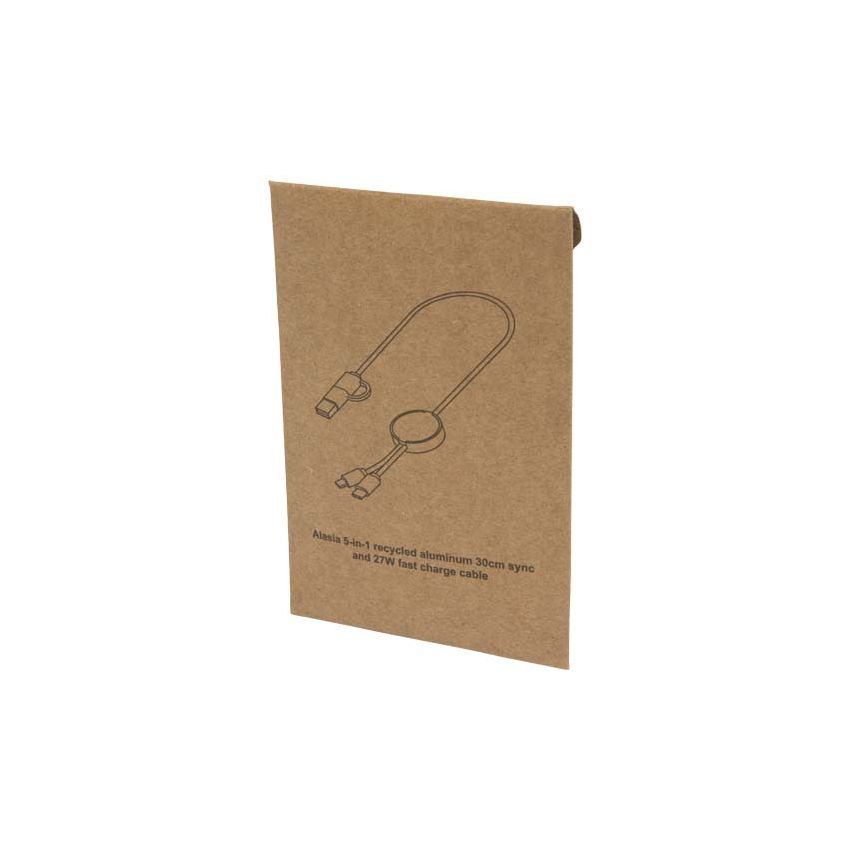 Cable de sincronización de datos y carga rápida de 27 W de 30 cm de aluminio y plástico reciclado 5 en 1 