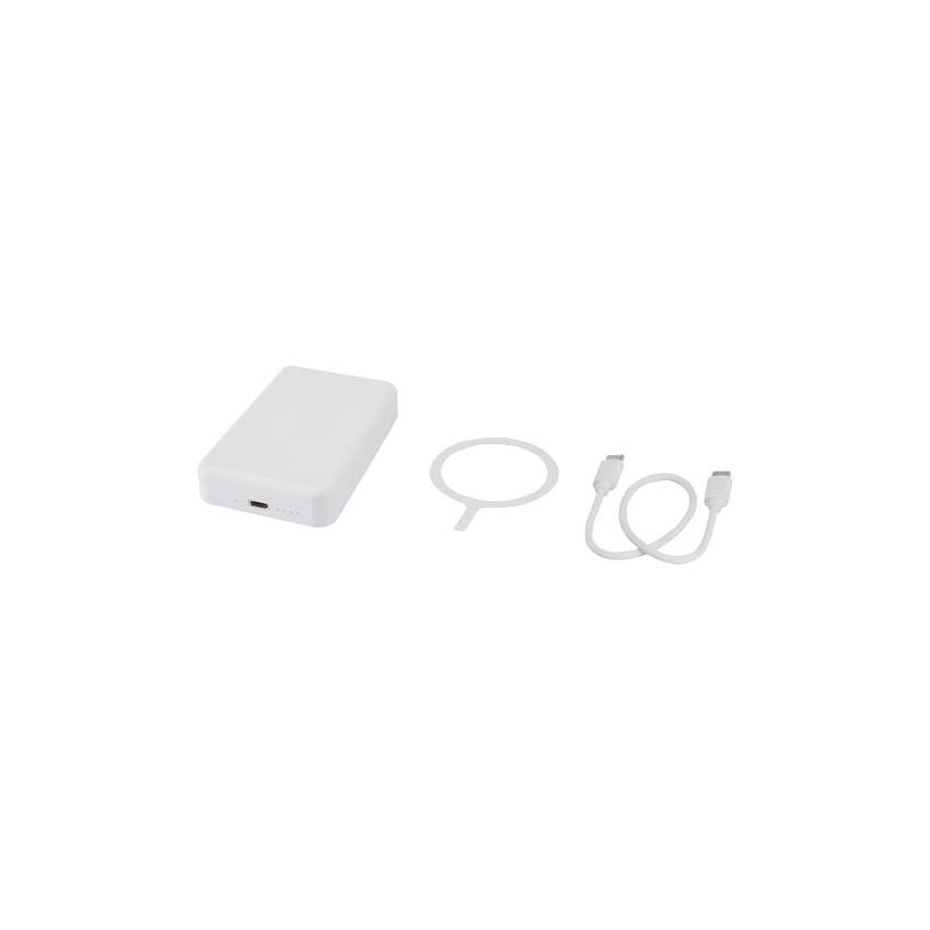Powerbank magnético inalámbrico de 10.000 mAh y 15 W con PD de 20 W - fabricado en plástico reciclado