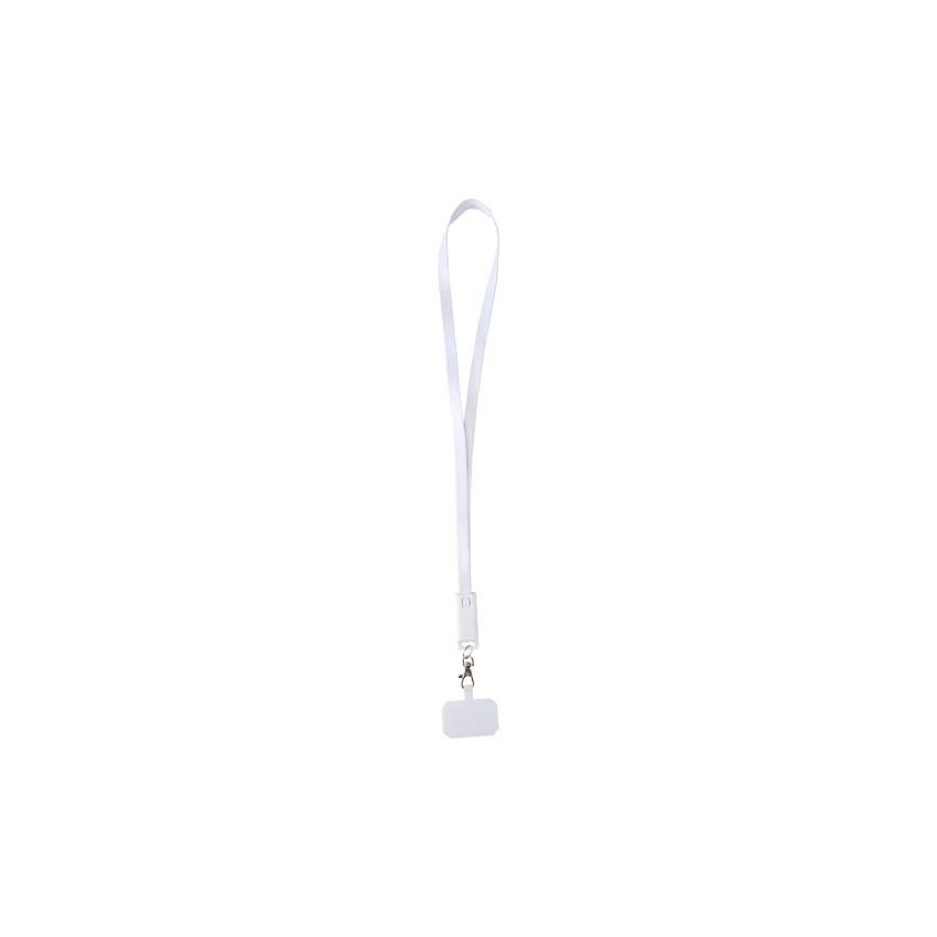 Lanyard de plástico reciclado para smartphone con cable de sincronización de datos y carga rápida de 65 W, 5 en 1, integrado 