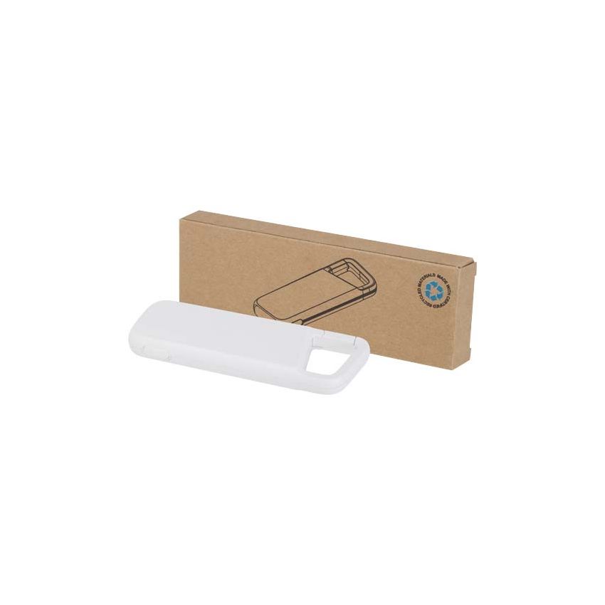 Powerbank de plástico reciclado de 5.000 mAh, 12 W, resistente al agua, con mosquetón 
