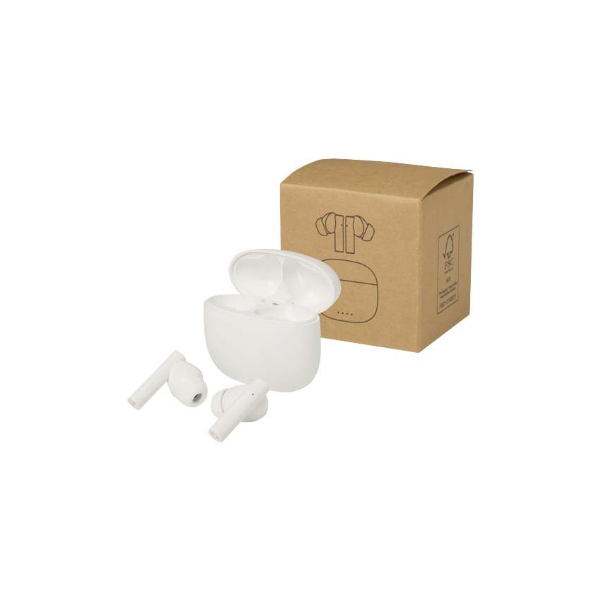 Auriculares Bluetooth® True Wireless de plástico reciclado con almohadillas de silicona