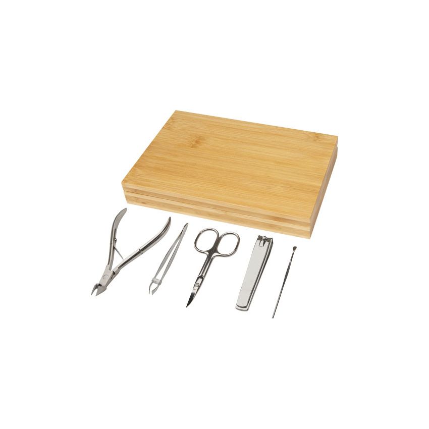 Set de manicura de 5 piezas en bambú 