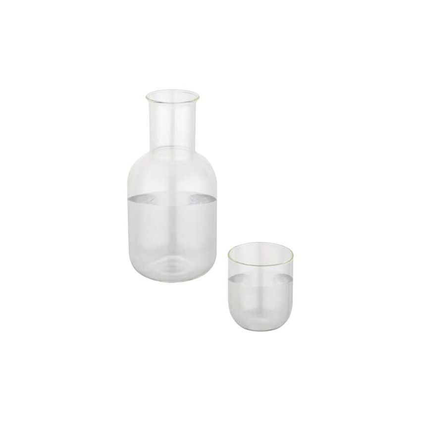 Set de jarra y vaso de vidrio con acabado mate
