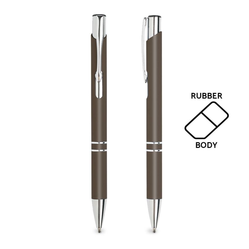 Bolígrafo Starer de aluminio, con acabado de goma