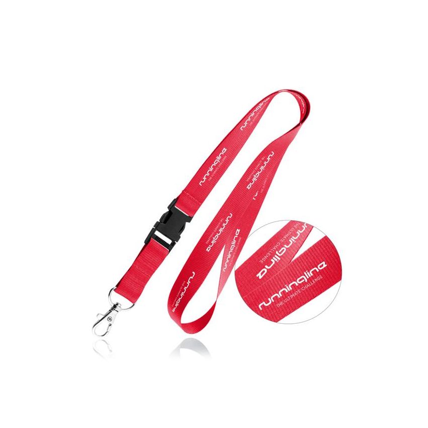 Lanyard Lia en poliéster con cierre clic-clac y mosquetón