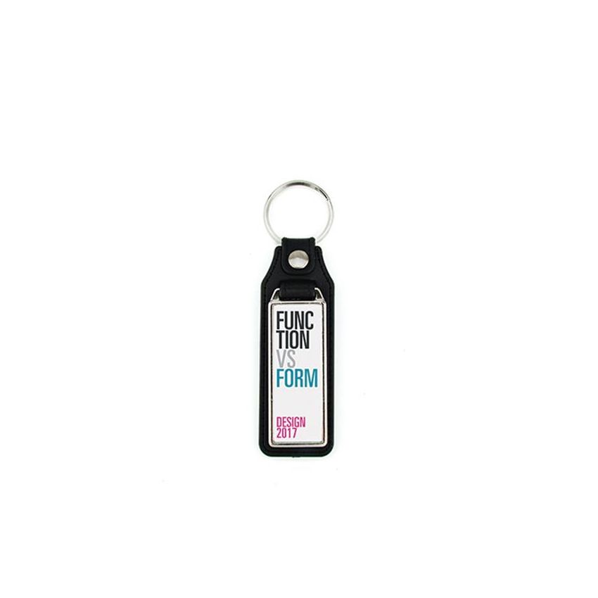 MD-18 Llavero MD-18 rectangular con 1 cara, metal y PU