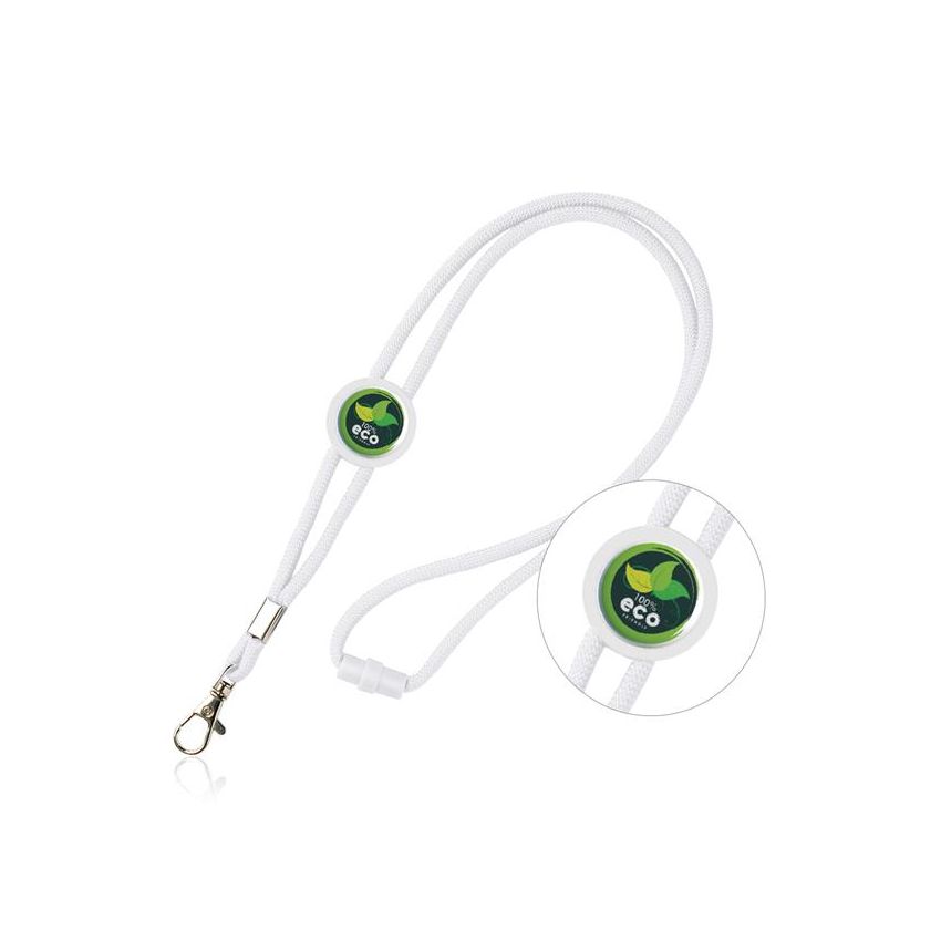 Saffy Lanyard tubular de poliéster con ajuste y mosquetón