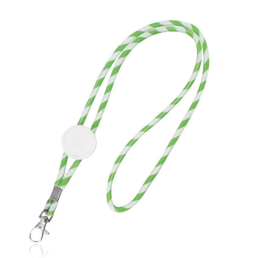 Lanyard tubular de terylene con ajuste y mosquetón