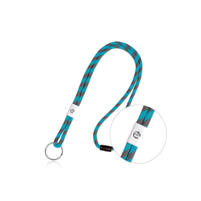 Lanyard tubular Poley en tereileno con ajuste y anilla