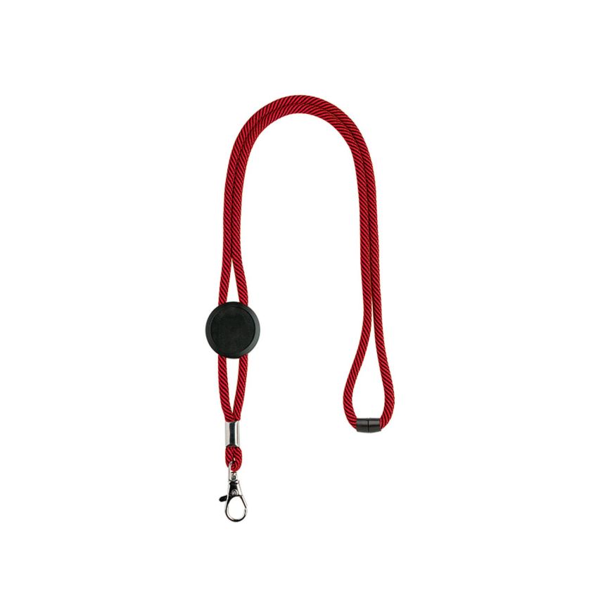Tep Lanyard de poliéster con ajuste, cierre de seguridad y mosquetón