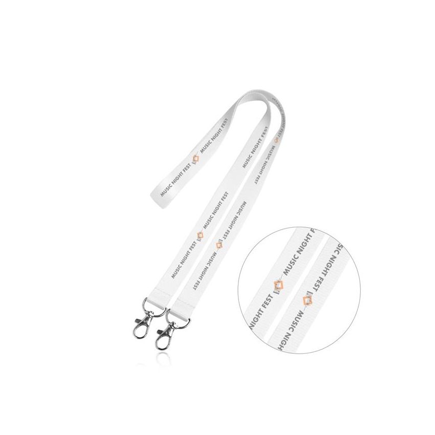 Doble Lany Lanyard de poliéster con dos mosquetones