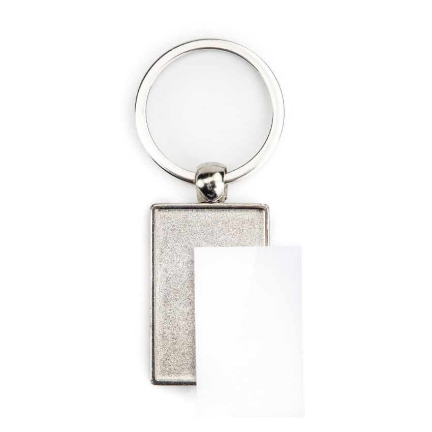SM-40D Llavero SM-40D rectangular con 2 caras, metal