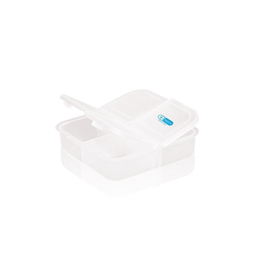 Labox Caja de comprimidos cuadrada, 4 compartimentos