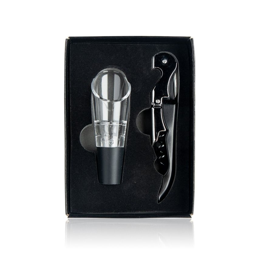Dwine Set de vino de acero inoxidable, con sacacorchos y decantador