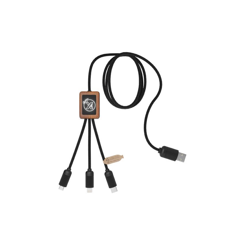 Cable 3 en 1 de bambú 
